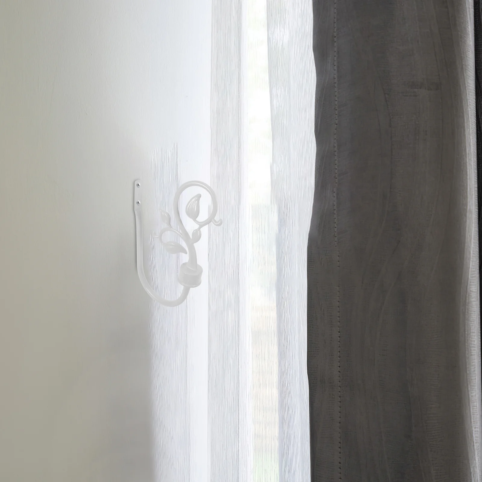 

2Pcs U Shaped Metal Curtain Holdbacks Leaf Design Zinc Alloy Wall Mounted Tiebacks for Drapes Window Curtain Accessories
