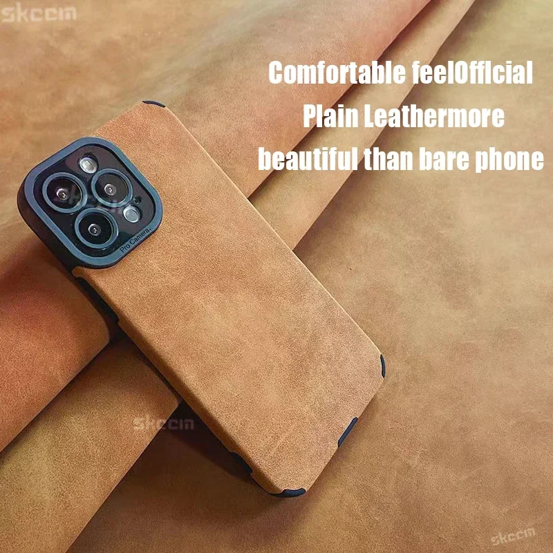 Fashion Case For iPhone 16 15 14 13 12 11 Pro Max X XS XR 8 7 Plus Mini Fur Leather Full Lens Protection Cases Cover - náhled 2