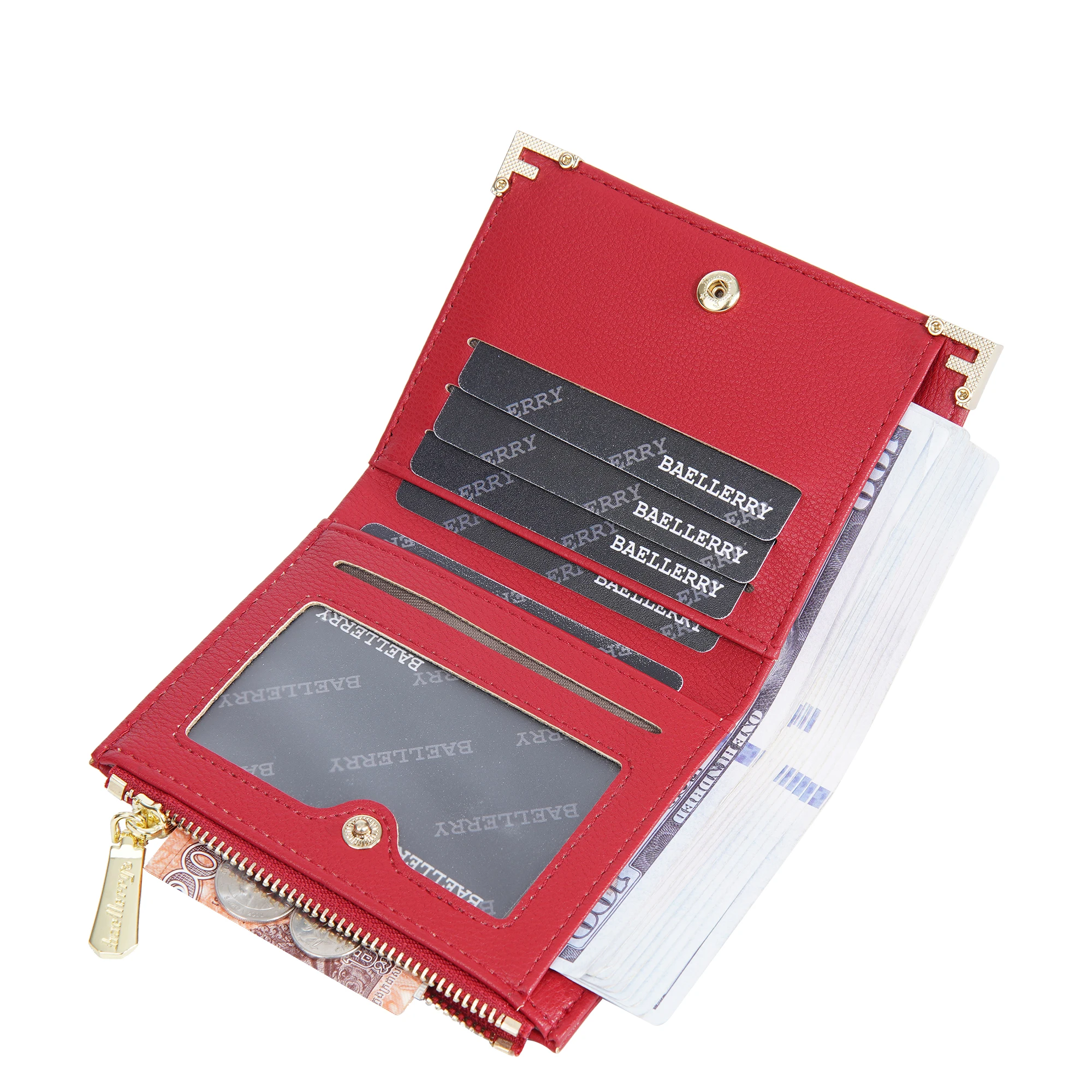 المرأة محفظة صغيرة موضة فاخرة العلامة التجارية محفظة جلدية السيدات حافظة للبطاقات للنساء مخلب الإناث محفظة المال كليب المحفظة #6