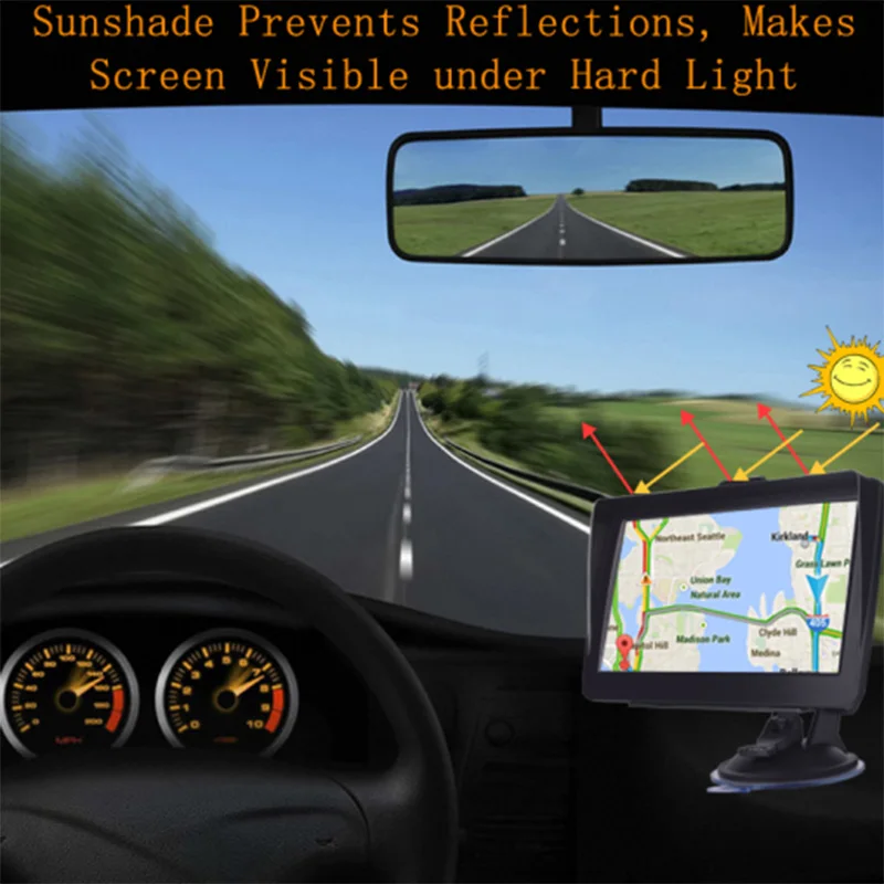 7 Inch Car GPS Navigator 8GB Portable Lifetime Map Update Spoken Turn-To-Turn Navigation System