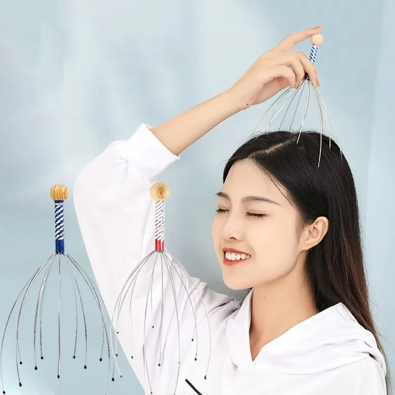 2PCS Head Massager Head Scratching Octopus Scalp Non Soul Extractor Divine Tool Hair G Head Massager Head Press Release Massager