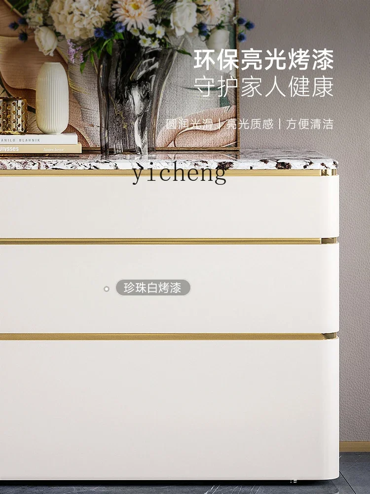 v1 light luxury six-bucket drawer cabinet modern simple dining side bedroom French bedside locker living room porch cabinet