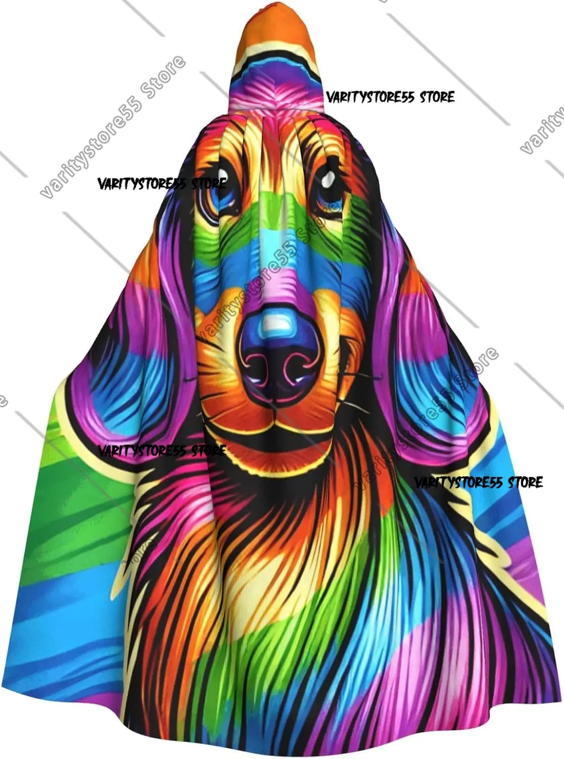 

Lgbt Rainbow Dachshund Adult Witch Hooded Cape, Halloween Costume Hooded Cloak