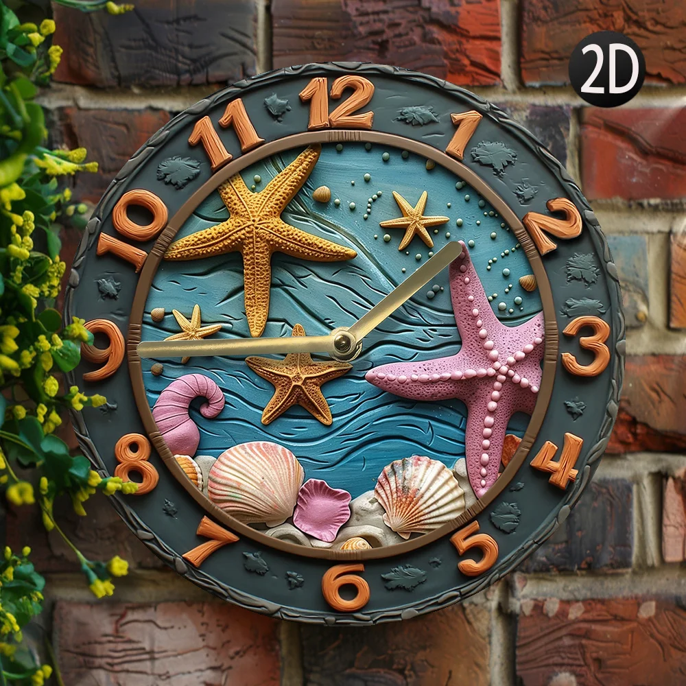 1pc 8x8inch Quartz Silent Metal Wall Clock For Autumn Living Room Dormitory Entrance Home Girls Mothers Friend Valentine's Day F