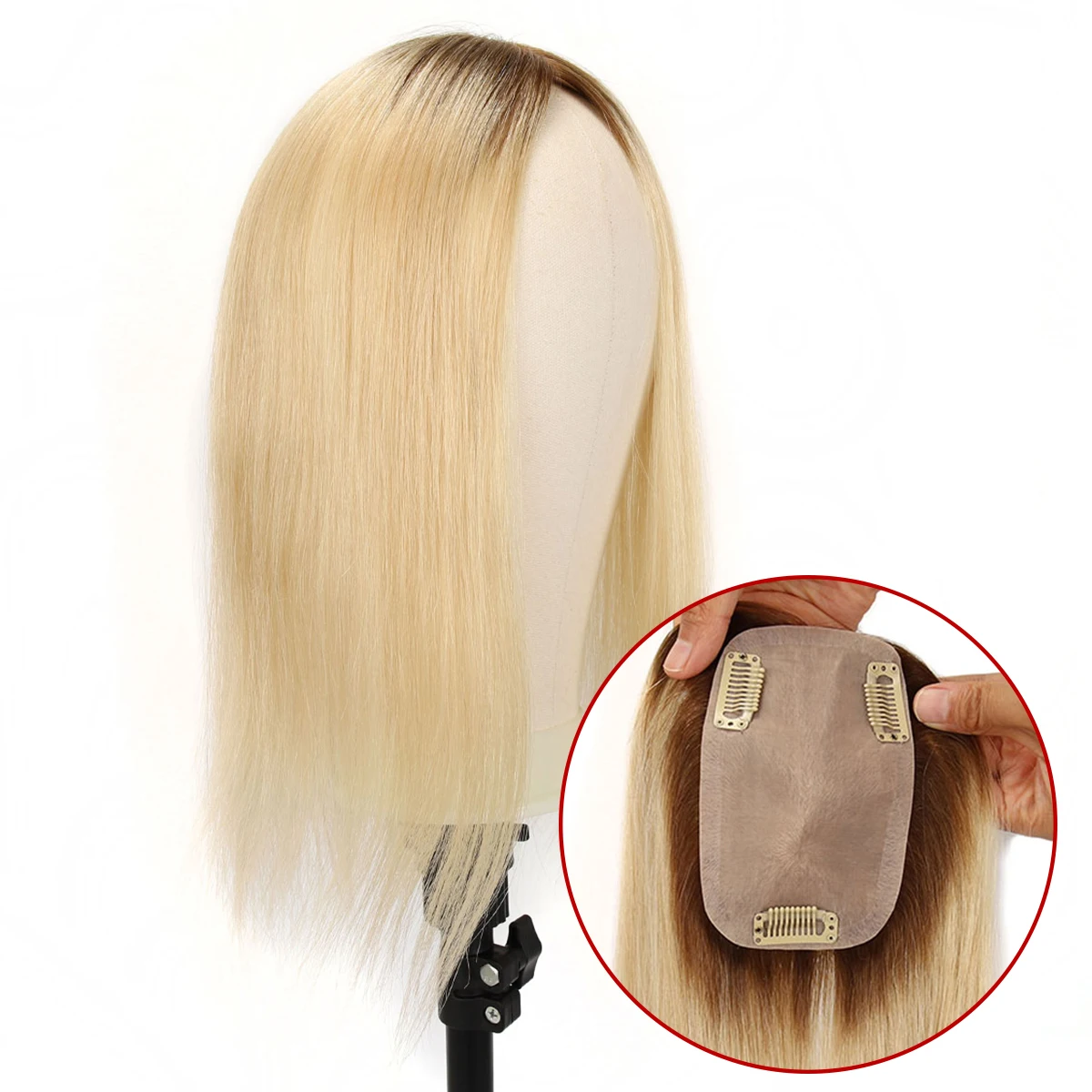 

TUW04 Silk Top Hair Toppers 8x13cm 16 Inch Natural Remy Human Hair Prosthesis for Women Chinese Cuticle Remy Hair Toppers Hair