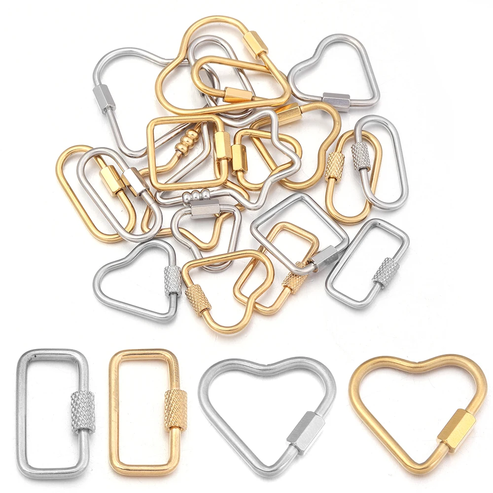2pcs Gold Stainless Steel Hear - đánh giá và giá Jewelry Making Essentials
