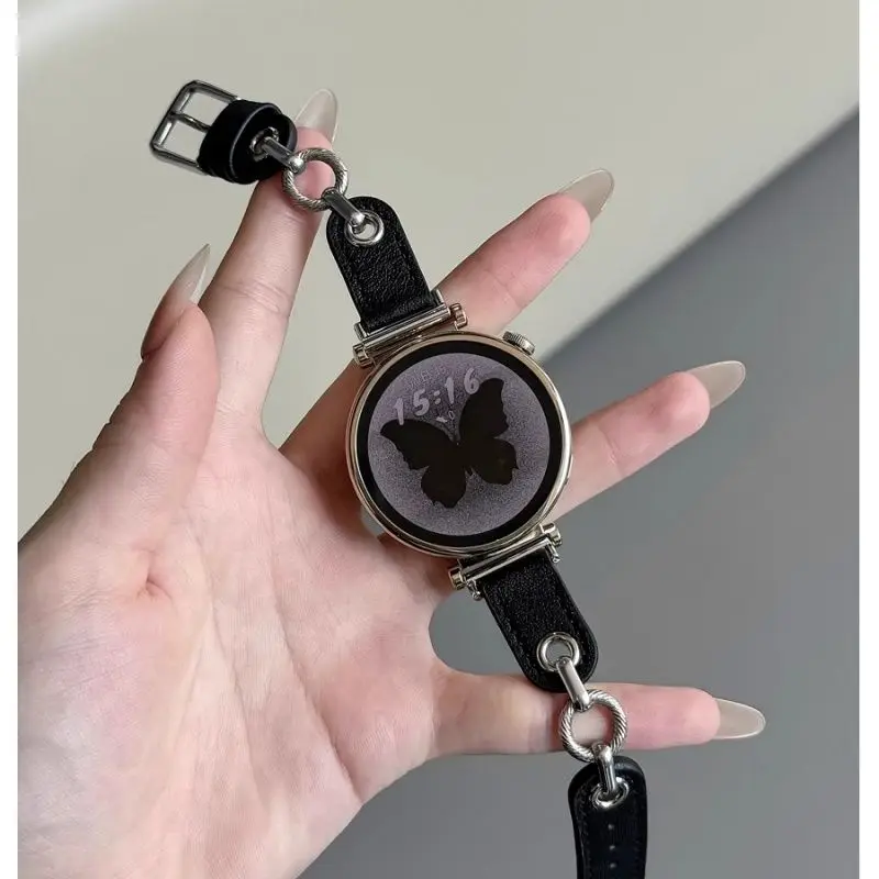 Couro de couro fino de metal adequado para pulseiras HW Watch Fit3/Fit4 e pulseiras HW Band 8/9/10NFC feitas à mão