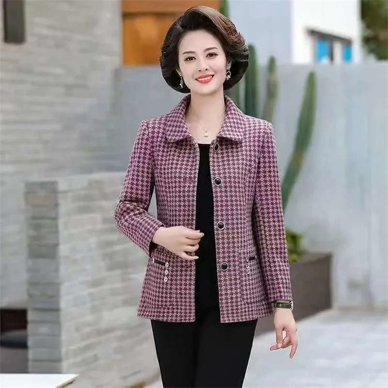 

2024 New Middle-aged And Elderly Mothers Spring And Autumn Clothing Coat High-grade Women's Short Style Style Top Clothes