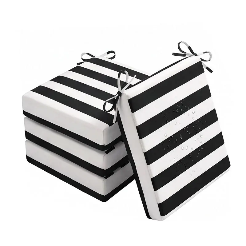 Custom Chair Pillow Cushion for Sofa Bench Waterproof Striped Chair Cushions Garden Bench Cushion Outdoor Sunshade Seat Cushions