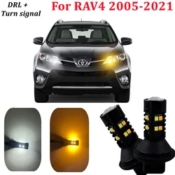 車の電球アクセサリーRAV4 rav 4 4 XA30 XA40 XA50 2005-2016 2017 2018 2019 2020 led昼間実行drl 2in1