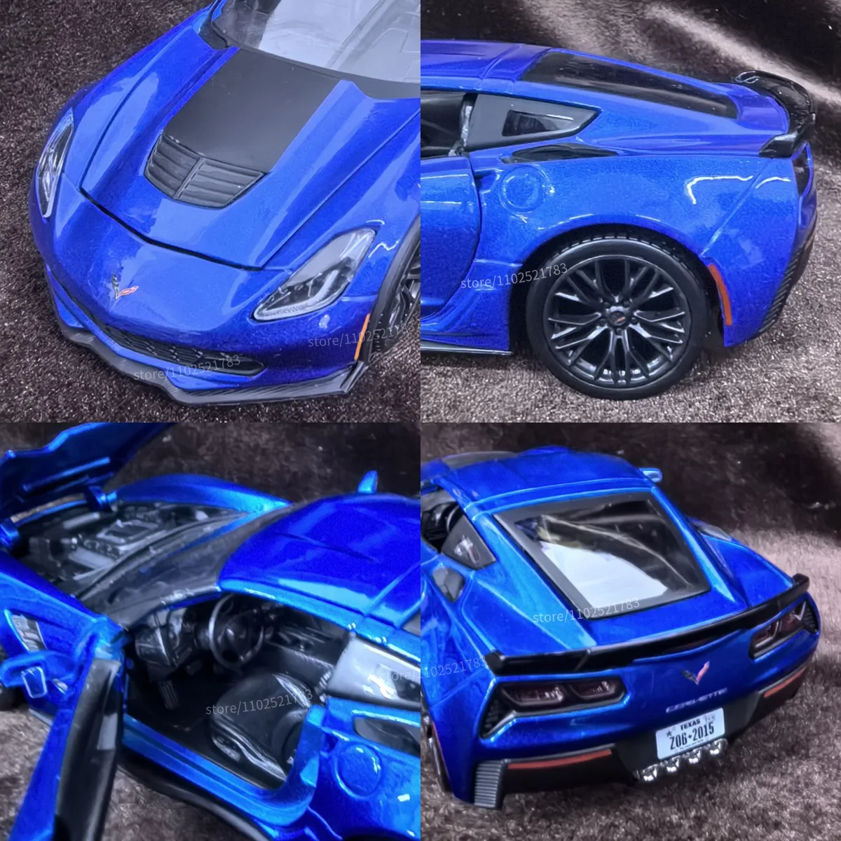 Modèle de voiture Corvette Z06 2015, échelle 1:24, réplique Miniature de véhicule de luxe, jouet cadeau de noël pour enfant, 2015