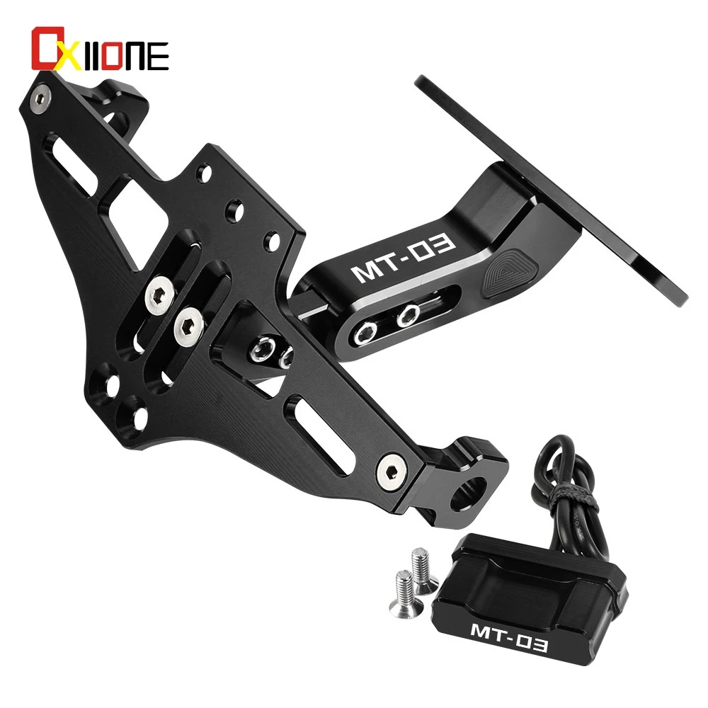 

For Yamaha MT03 MT 03 MT-03 2015 2016 2017-2023 2024 License Plate Mount Holder and Turn Signal Lights LED License Frame Bracket