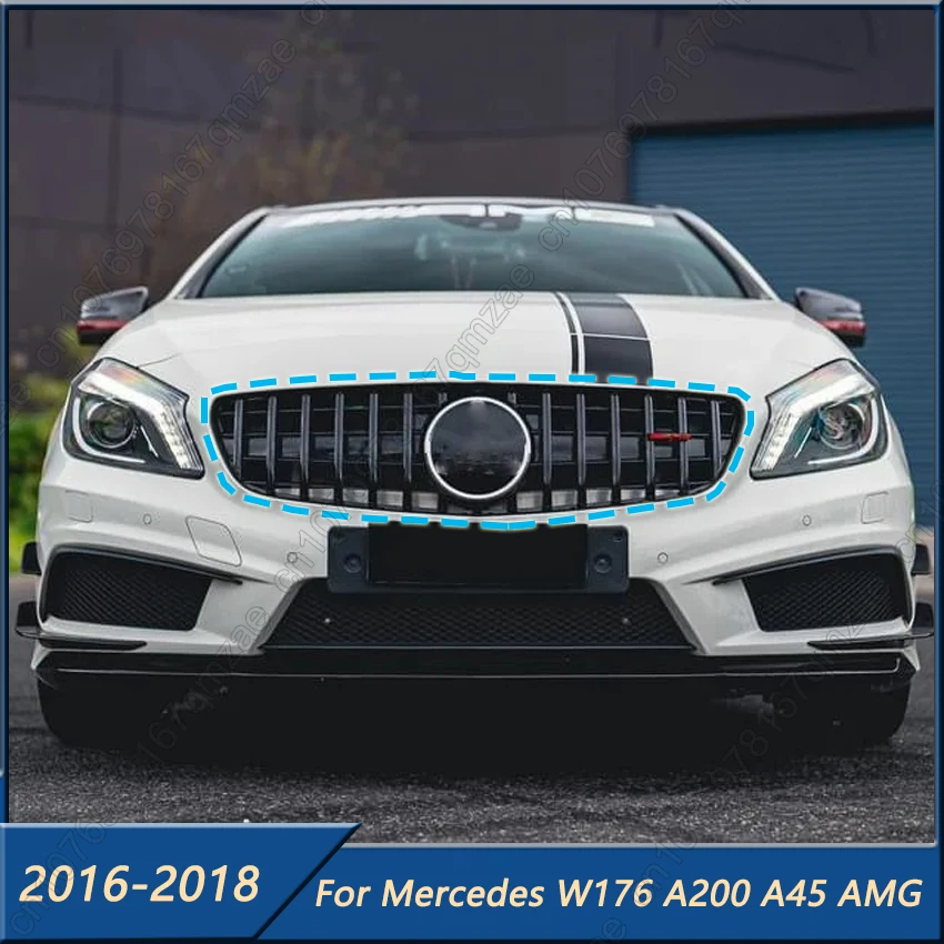 

Для Mercedes Benz W176 A160 A180 A200 A220 A250 A45 AMG Facelift 2016-2018 GT Style Передняя впускная решетка Решетка радиатора