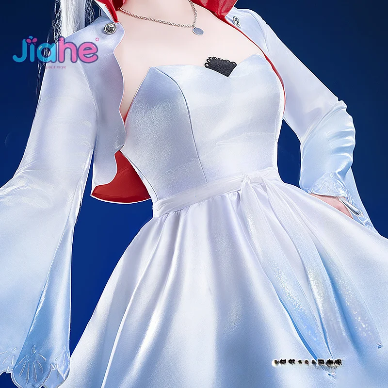 الأبيض سنو RWBY آيس كوين تأثيري روبي زي معطف حمالة حقيبة فستان تاج cummerbund مجموعة هالوين الحلو امرأة موحدة