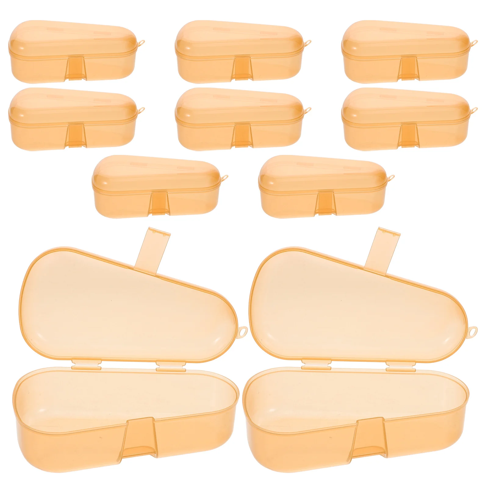 

10Pcs Pacifier Storage Organizer Transparent Plastic Box Large Capacity Portable Pacifier Case Travel Container