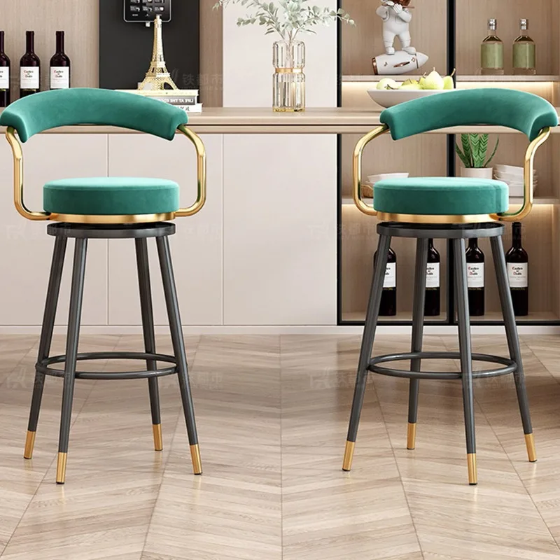 Kitchen Island Stool Velvet Chair Gemer Breakfast Chairs High Bar Barstool Wooden Modern Stools Restaurant Furniture Offer Home