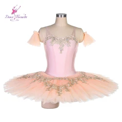 Dance Favourite Ballet Tutus BLL126 Dance Favourite Pre-professional Ballet Pale Pink Bodice With gold Applique Ballerina Tutu