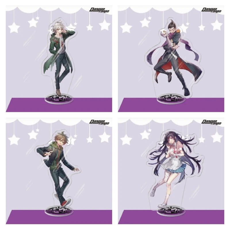 Danganronpa Anime Figures komaeda nagito Tanaka Gandamu Acrylic Stands Model Keychains Naegi Makoto Desk Decor Prop Fans Gift
