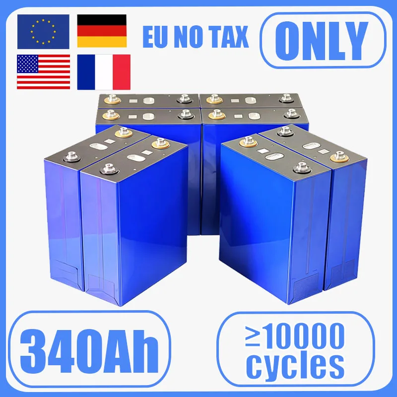 

Grade A 3.2V 340AH 320Ah Lifepo4 Rechargeable Battery 8000 Cycles DIY 12V 24V 48V RV EV Boat Golf solar energy camping duty-free