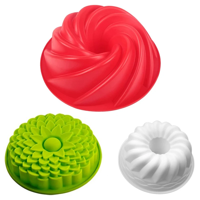 Molde de silicona antiadherente para Tartas, molde para tartas de 6/8/9.5 pulgadas con diseño en espiral, adecuado para Tartas, gelatina, Pan, fiesta de cumpleaños