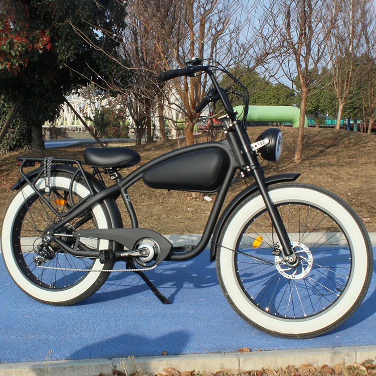 Beach Fat Tire Electric Bike 26 Inch Fat Tire Chopper Ebike Pedal Alloy Frame Vintage Cruiser Ebike image 3