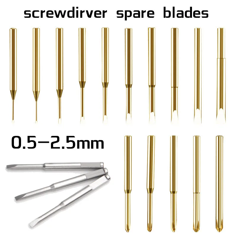 Watch Band Mobile Phone Screwdriver Spare Blades For Screwdrivers 0.5mm 0.6mm 0.8mm 1.0mm 1.2mm 1.4mm 1.6mm 1.8mm 2.0mm 2.5mm