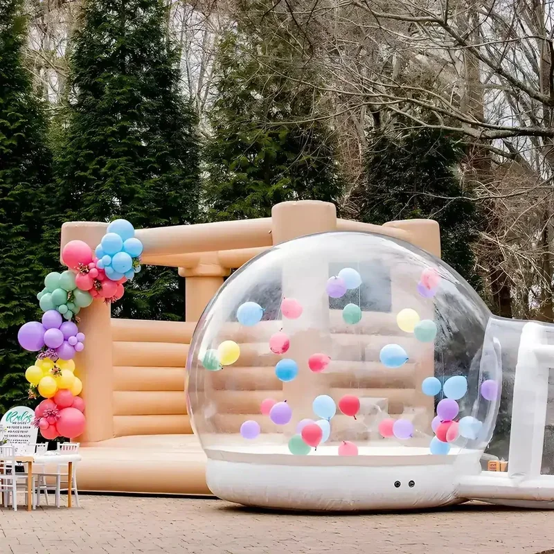 Casa de burbujas inflable de 3-4m, tienda de burbujas inflable mejorada con Base de salto, casa de globos de burbujas de PVC comercial, juguetes para niños