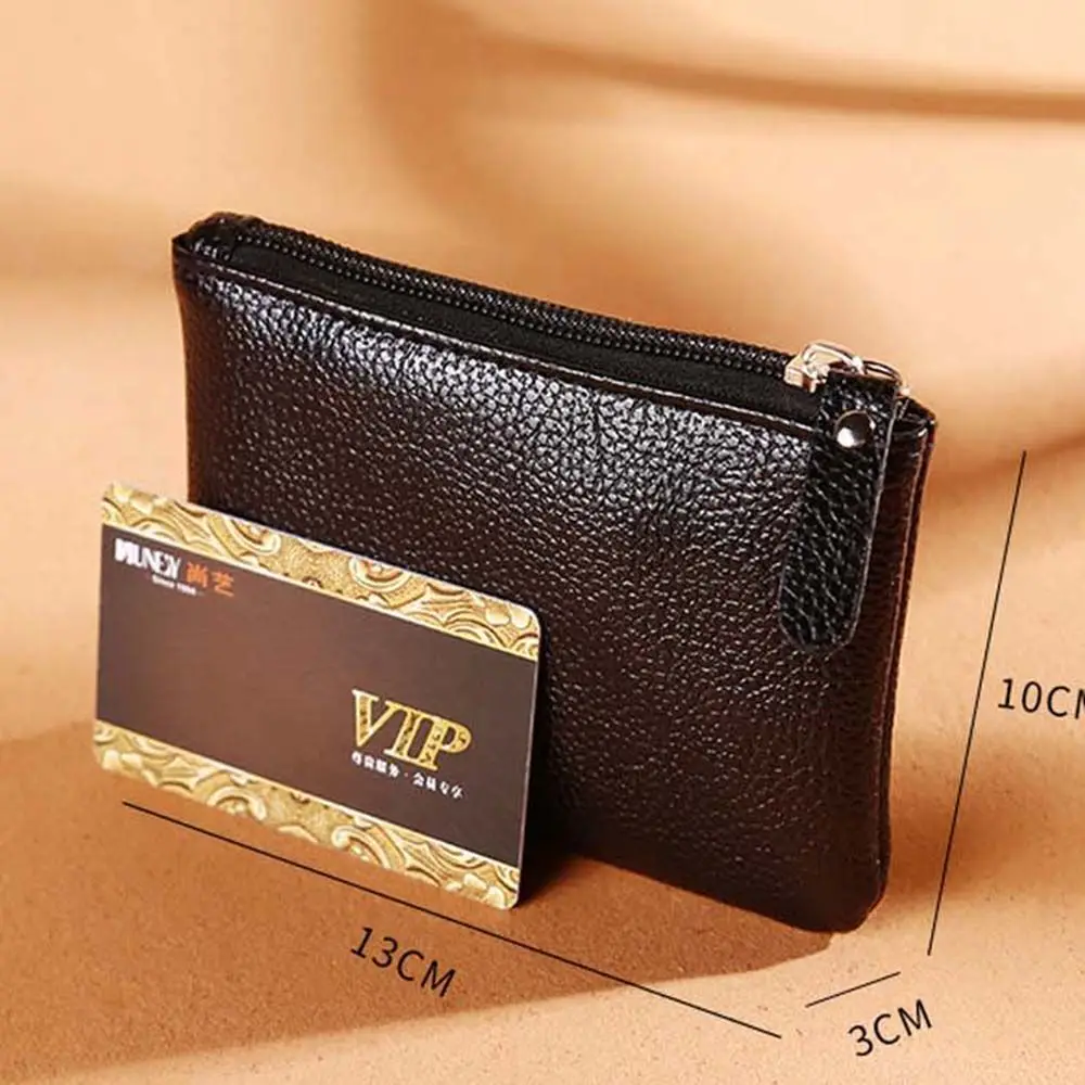 Retro Fashion Gift With Zipper Mini Lychee Pattern Key wallets Coin purse Handbag PU Leather Clutch
