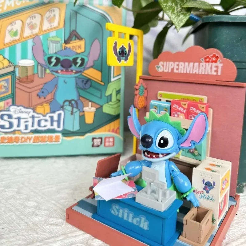 

Disney Lilo&Stitch DIY Scene Decoration Toys Cute Anime Cartoon Stitch Figure Convenience Store Scene Decoration Toy Girl Gift