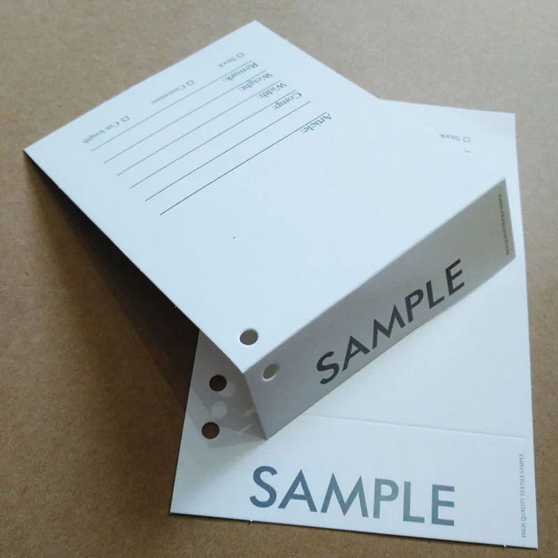 100pcs Fabric Swatch Holder White Paper Textile Material Color Block Sample Display Card