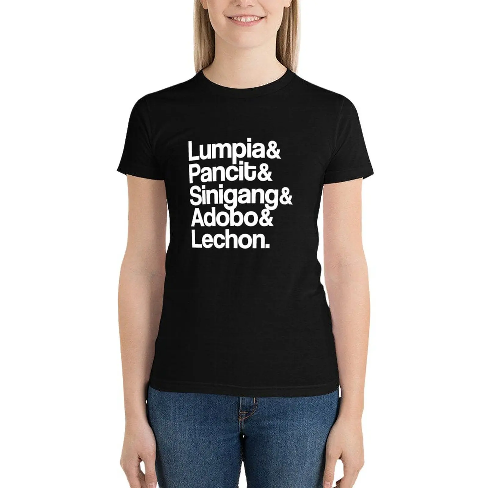 Lumpia-Pancit-Sinigang-Adobo-Lechon T-Shirt tops animal print shirt for girls plain t shirts for Women