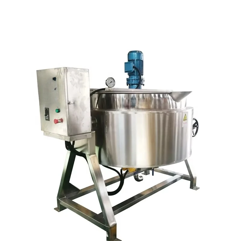 Commercial Industrial Big Size Steam Syrup Tilting Jacketed Cooking Kettle Machine with Mixer Stainless Steel