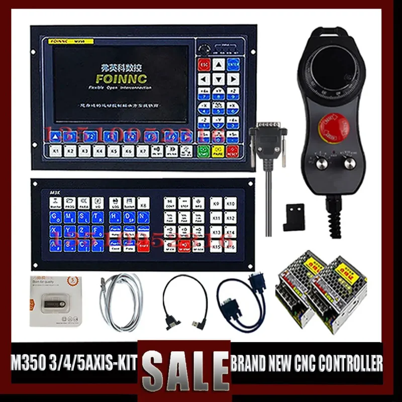 Upgrade M350 3-4-5-sumbu Cnc gerak Controller 1Mhz G kode terbaru diperpanjang Keyboard Handwheel Mpg 75W24V