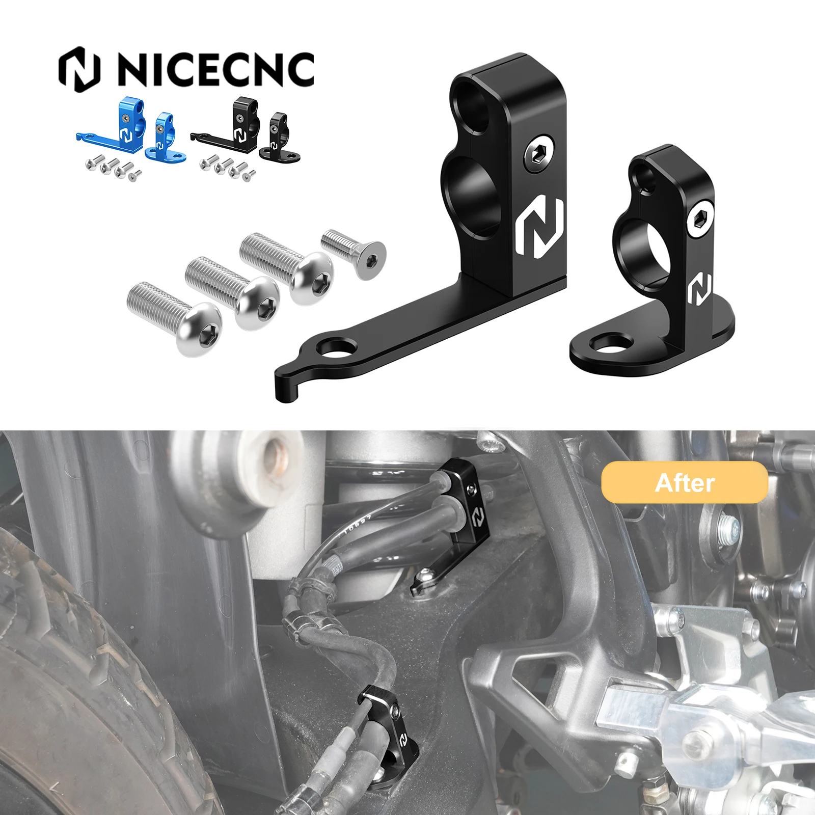 

For 2022 Tenere 700 World Raid Rear Brake Line Hose Snap Clamps for Yamaha Tenere 700 /Rally Edition 2019 2020 2021 2022 2023