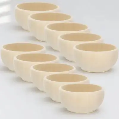 Natural Wooden Mini Craft Bowls 6