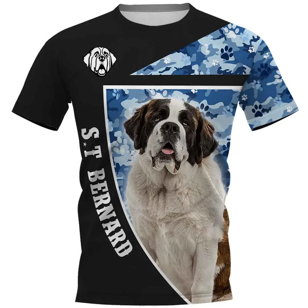HX Fashion Animal T-shirts Funny Boxer Navy Camouflage Graphic T-shirts 3D Harajuku Short Sleeve Hip Hop Tops Men for Women