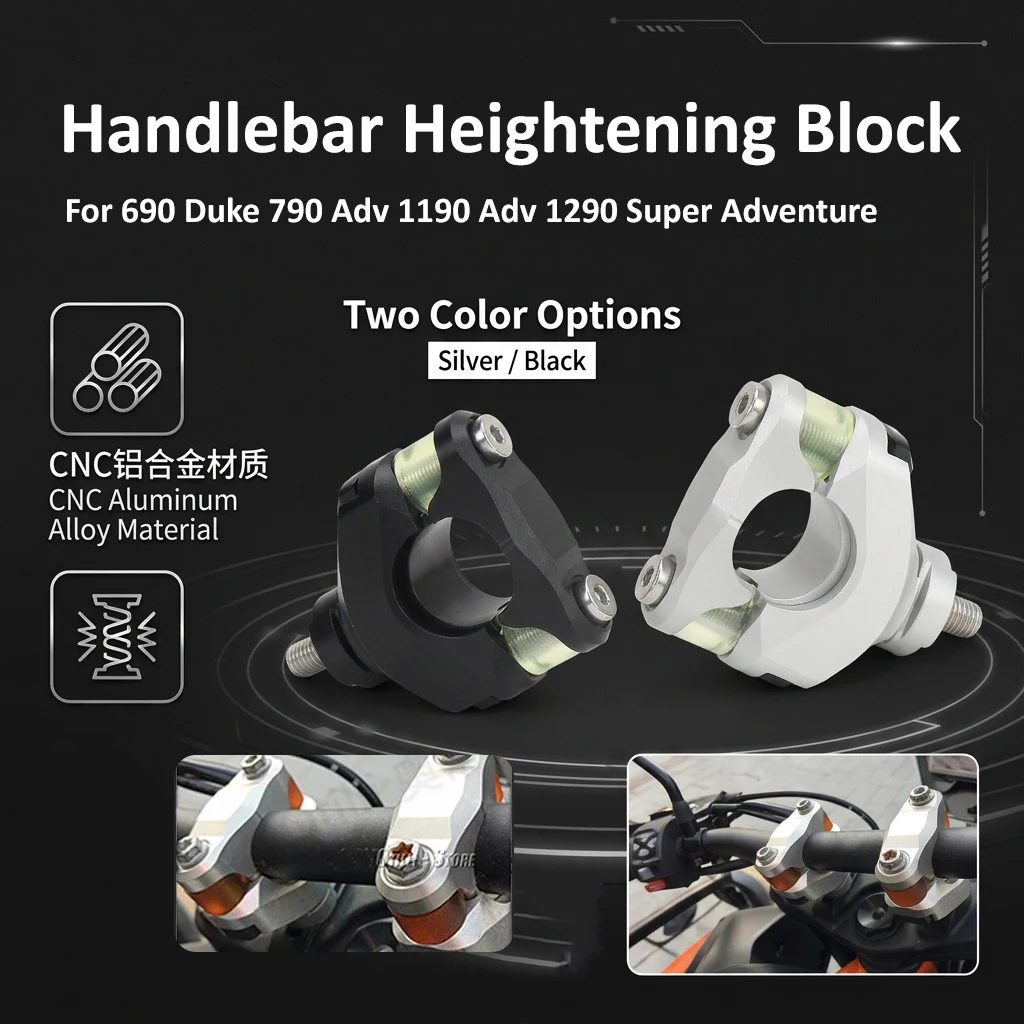 

Motorcycle For KTM 690 Duke 790 Adv 1190 ADV 1290 Super Adventure 28mm Handlebar Risers CNC Aluminum Heightening Handlebar Clamp