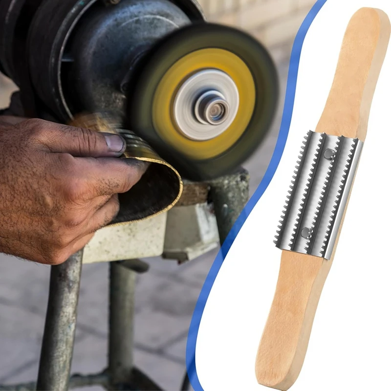 ABJI-15 Inch Buffing Rake And Buffing Rake Metal Teeth Replacement With 2 Sets Of Screws