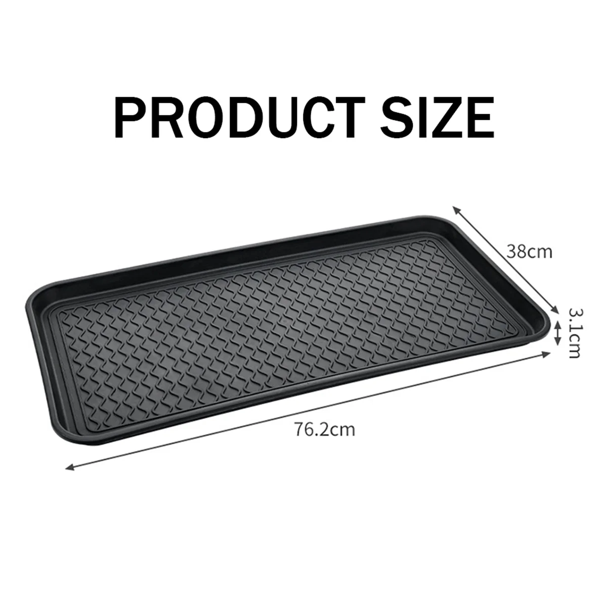 Shoe Drip Tray with High Rim (76.2 X 38 X 3.1 cm) Shoe Rack, Waterproof Shoe Tray,Shoe Mat for Outdoor, Garden Black ST