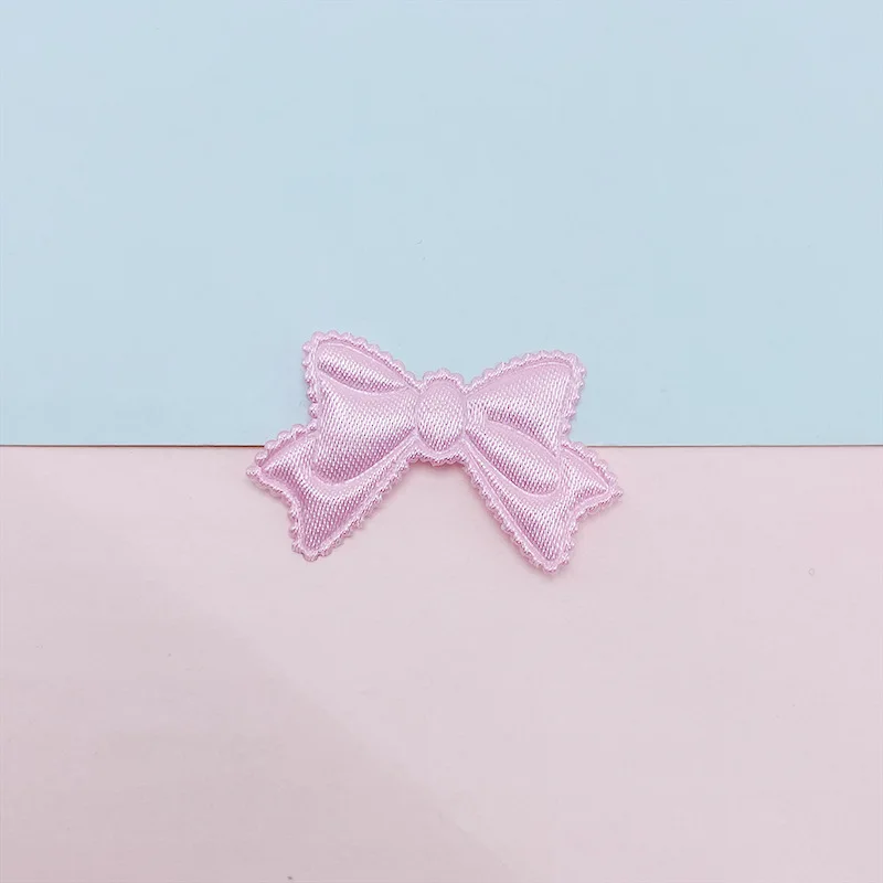 100 Stück Satin-Stoff-Herzschleifen, gepolsterte Applikationen zum Aufnähen, für Kleidung, Hüte, Haarnadeln, als Schmuckelemente und für DIY-Bastelarbeiten. – Detail 16