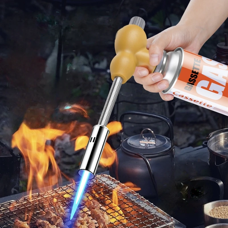 

Portable Gas Burner Torch Flame Gun with Hose Butane Burner Outdoor Camping BBQ Flamethrower Welding Equipment Kitchen Lighter