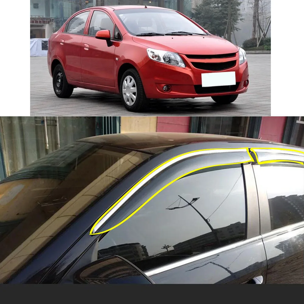 

Car Sticker Plastic Window Glass Wind Visor Rain/Sun Guard Vent Parts For CHEVROLET Sail Sedan 2010 2011 2013 2014