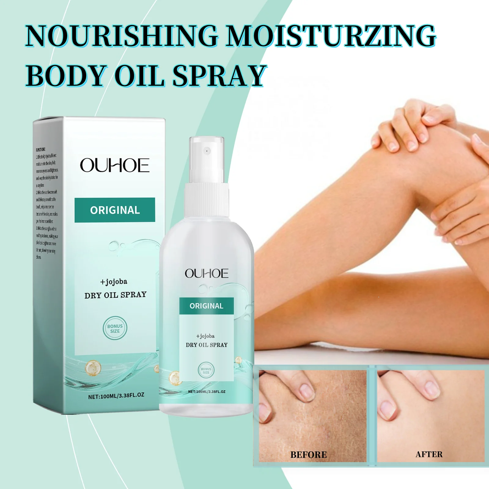 

OUHOE Olive Fruit Moisturizing Body Oil Spray Hydrating Dry Skin Care Sensitive Body Quick-Absorb Non-Greasy Nourishing Spray
