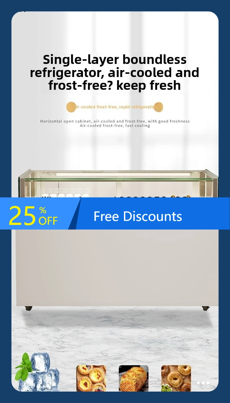 

BB cake refrigerated display cabinet dessert west point fresh-keeping candied gourd cabinet boundless fruit air-cooled cabinet