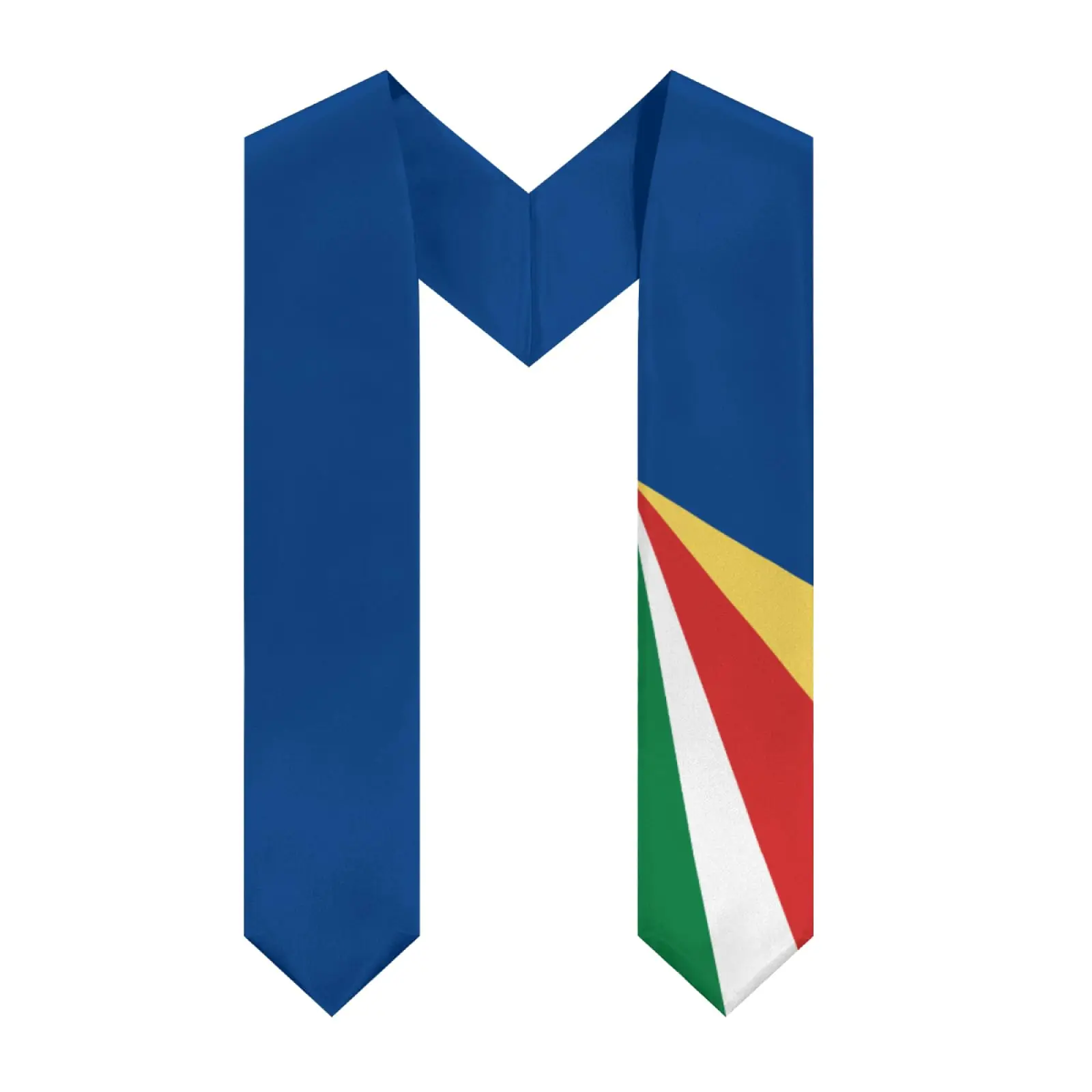 

2025 Seychelles Flag V-neck Graduation Stole Shawl Sash Honor For Study Aboard International Students