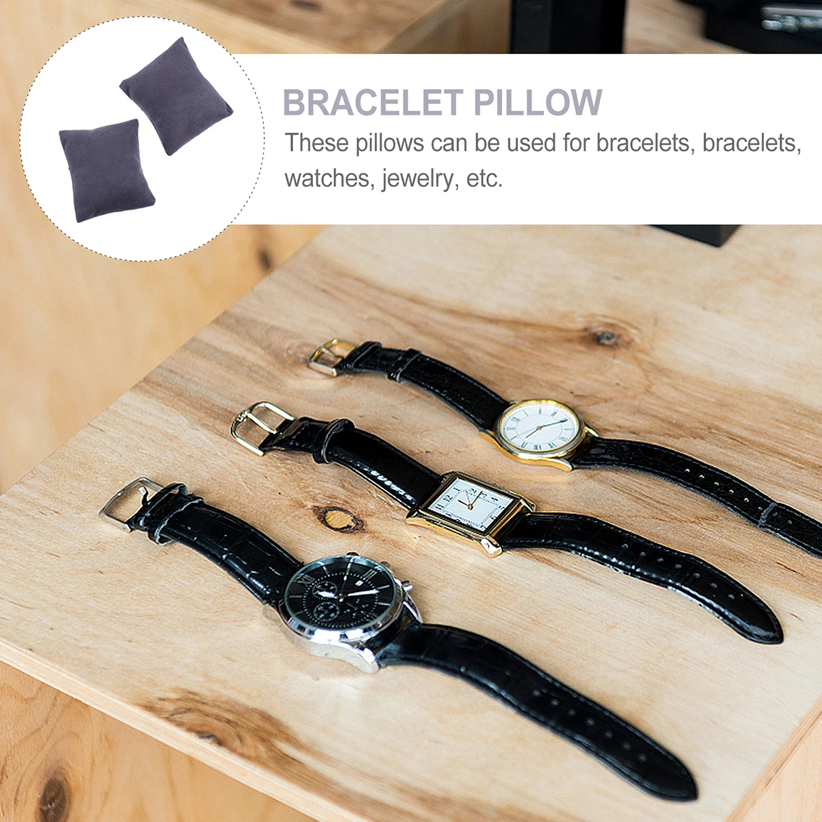 

10 Pcs Watch Pillows Bracelet Holder Necklace St Flannel Display Jewelry Box Accessories Gray Blue Soft Texture Durability