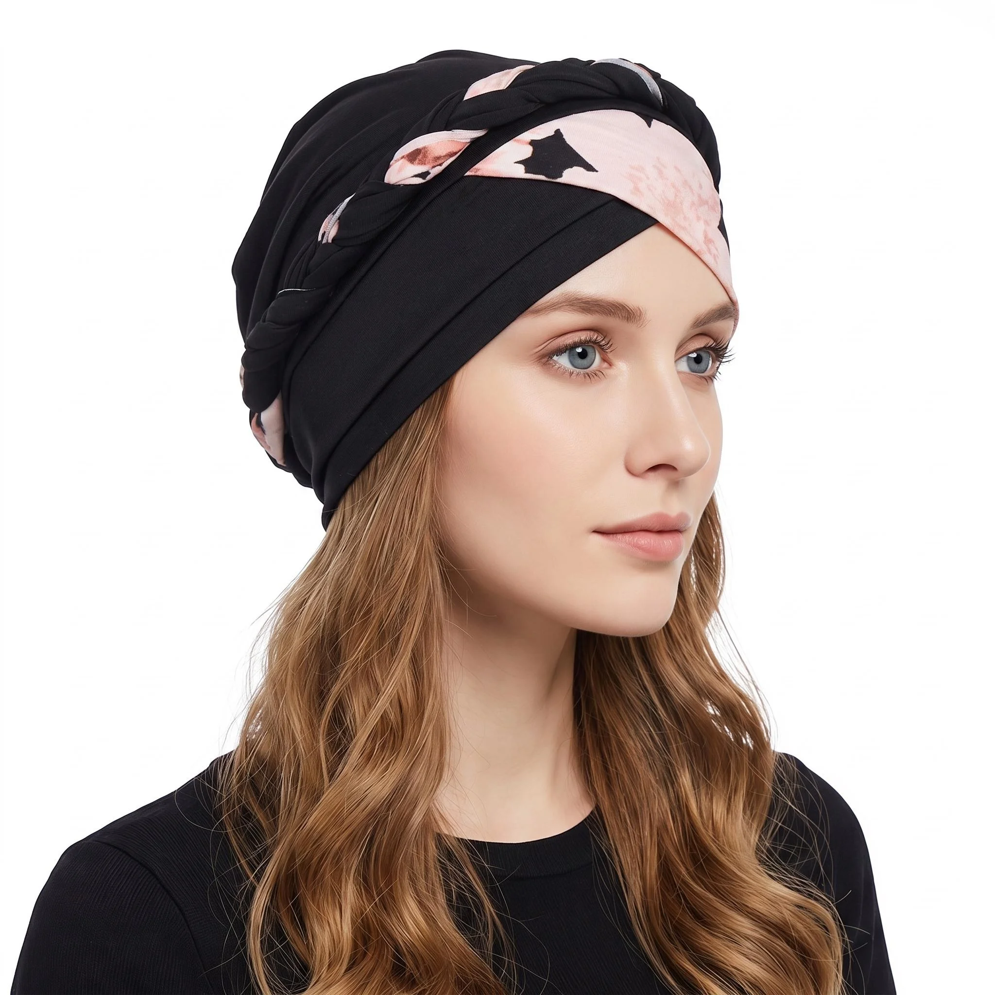 Trendy Print Muslim Turban Scarf for Women Islamic Inner Hijab Turban Cap Headwear Arab Wrap Head Scarf Hair Accessories Hat