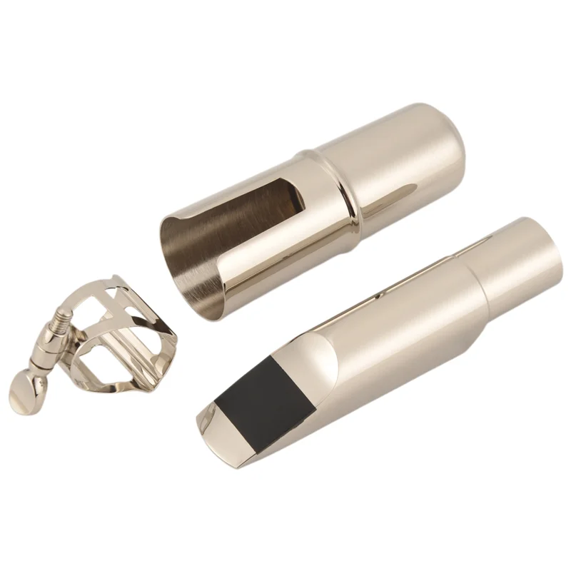 

ABYB Silver Alto Saxophone Mouthpiece Nickelplated Copper Sax Mouth Size 6C 7C For Classical Jazz Music
