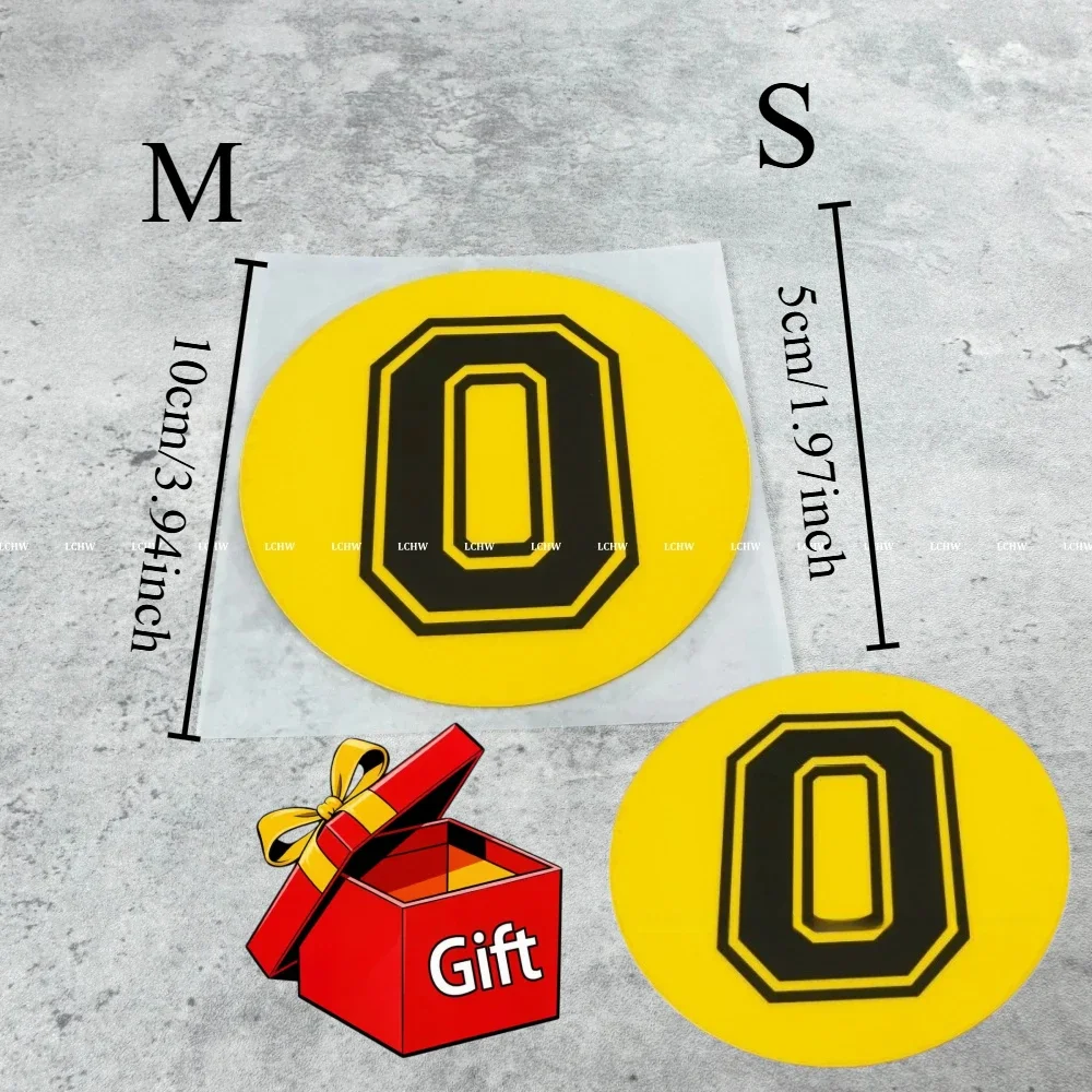 2Pcs/Set Yellow Round Racing Numbers 0-9 Decals, Waterproof Vinyl, for Motorcycle, Helmet, Bike & Car Window