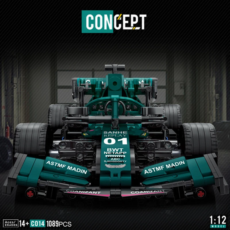 

MOC Technical F1 Formula Racing Car Building Blocks Kit 1:12 Scale Supercar Model Bricks Puzzle Toys Kids Creative Birthday Gift